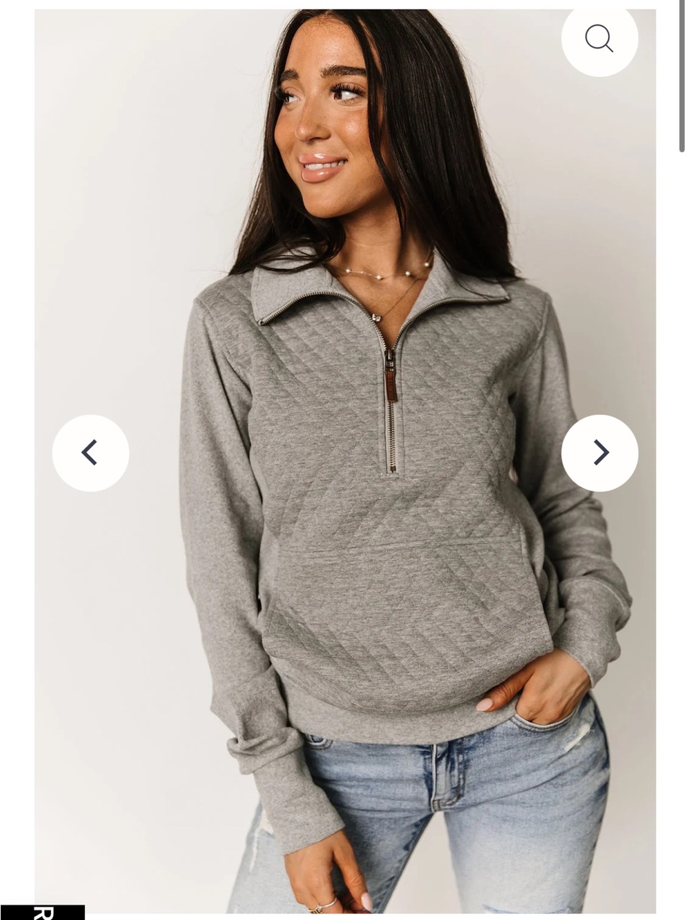 NWT Ampersand Avenue Quilted HalfZip in Charcoal